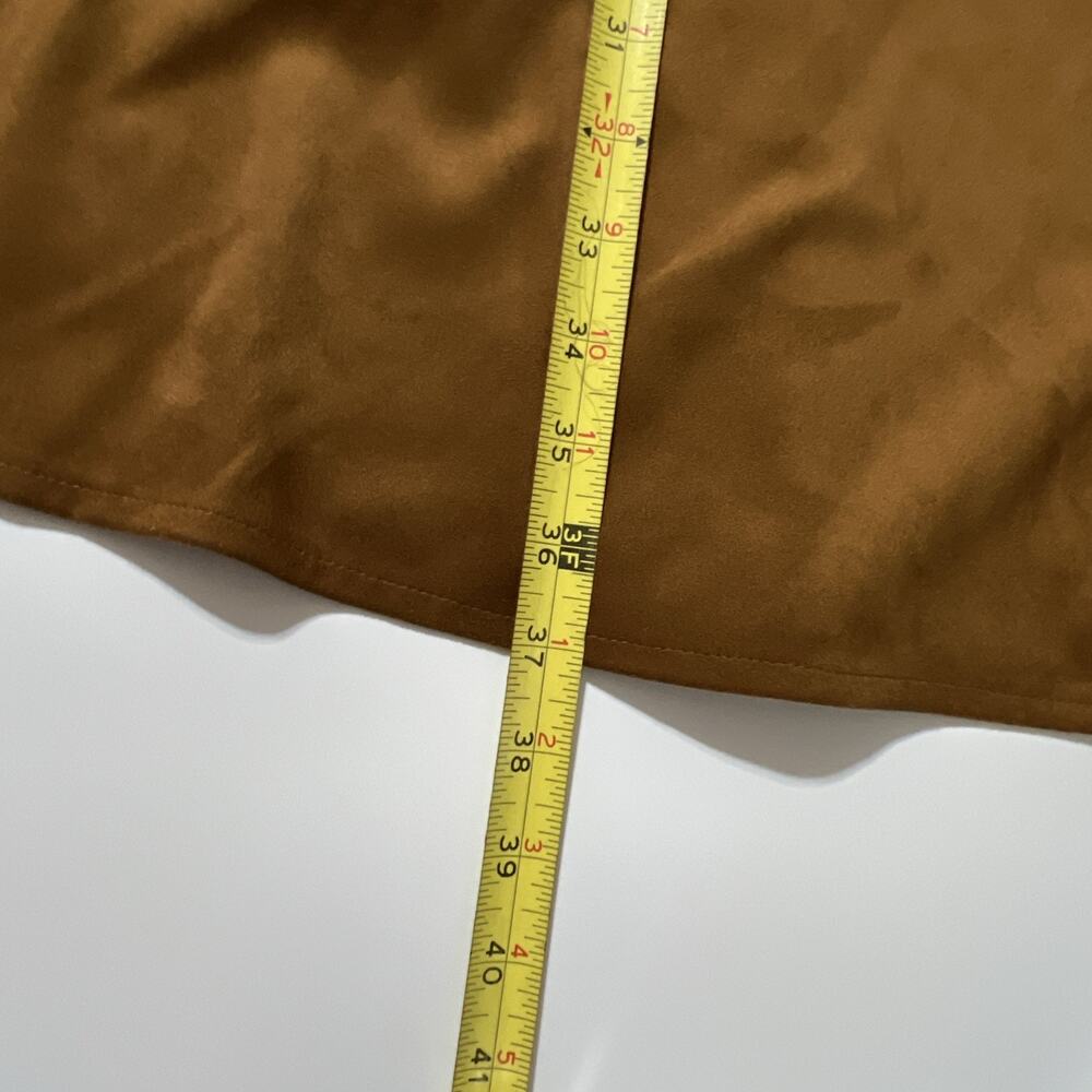 NWT Steve Madden Violetta Skirt Sz Sm Brown Faux Suede Maxi A-Line Boho Western - Picture 9 of 13